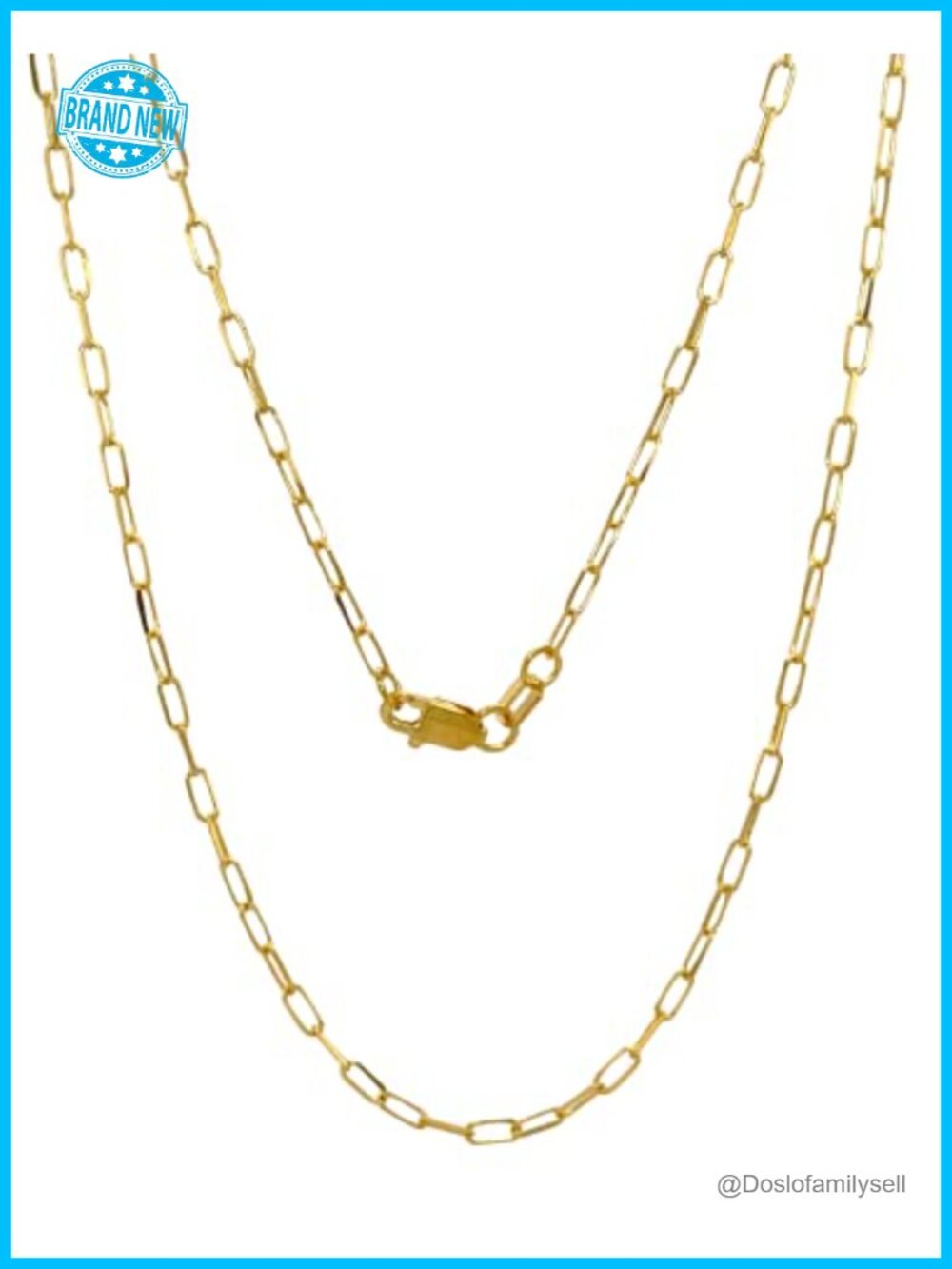 14K Solid Yellow Gold Cable Chain Necklace 1.7mm Lobster Clasp Gift